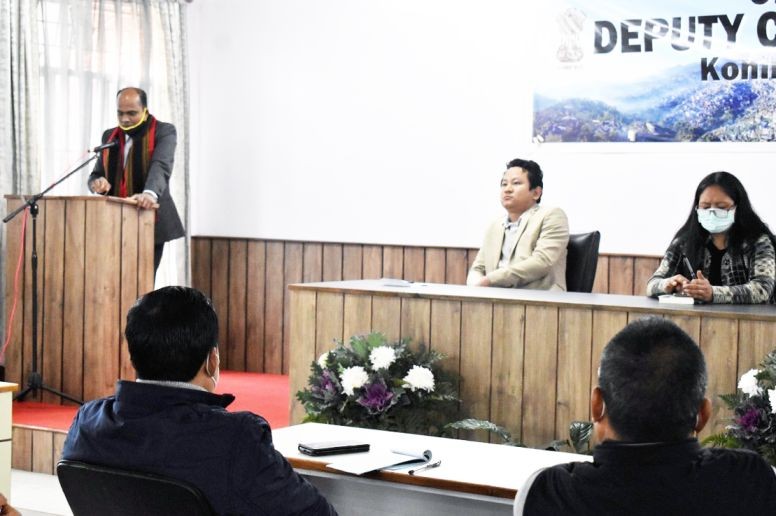 Outgoing DC Kohima, Mohammed Ali Shihab A IAS speaking during the farewell programme held in DC’s conference hall on January 19. (DIPR Photo)